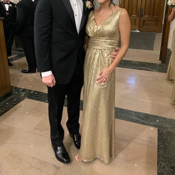 Christina Wu gold sequin dress - Picture 4 of 4